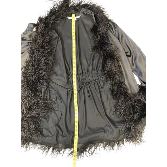 Victoria’s Secret Ostrich Feather Robe Satin Black RARE Vintage One Size - Picture 8 of 12